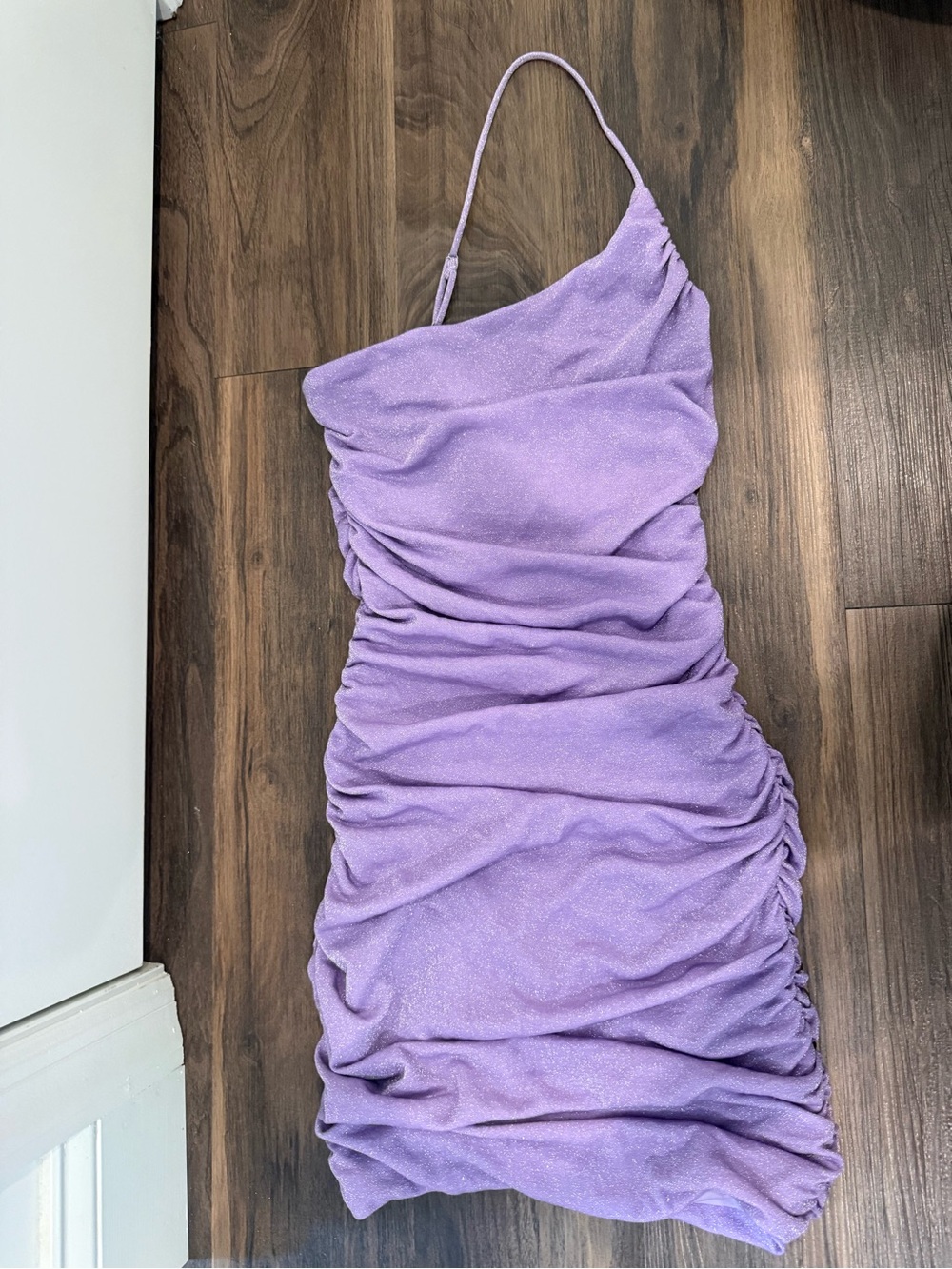 Lucy in the Sky Lilac One-Shoulder Ruched Dress